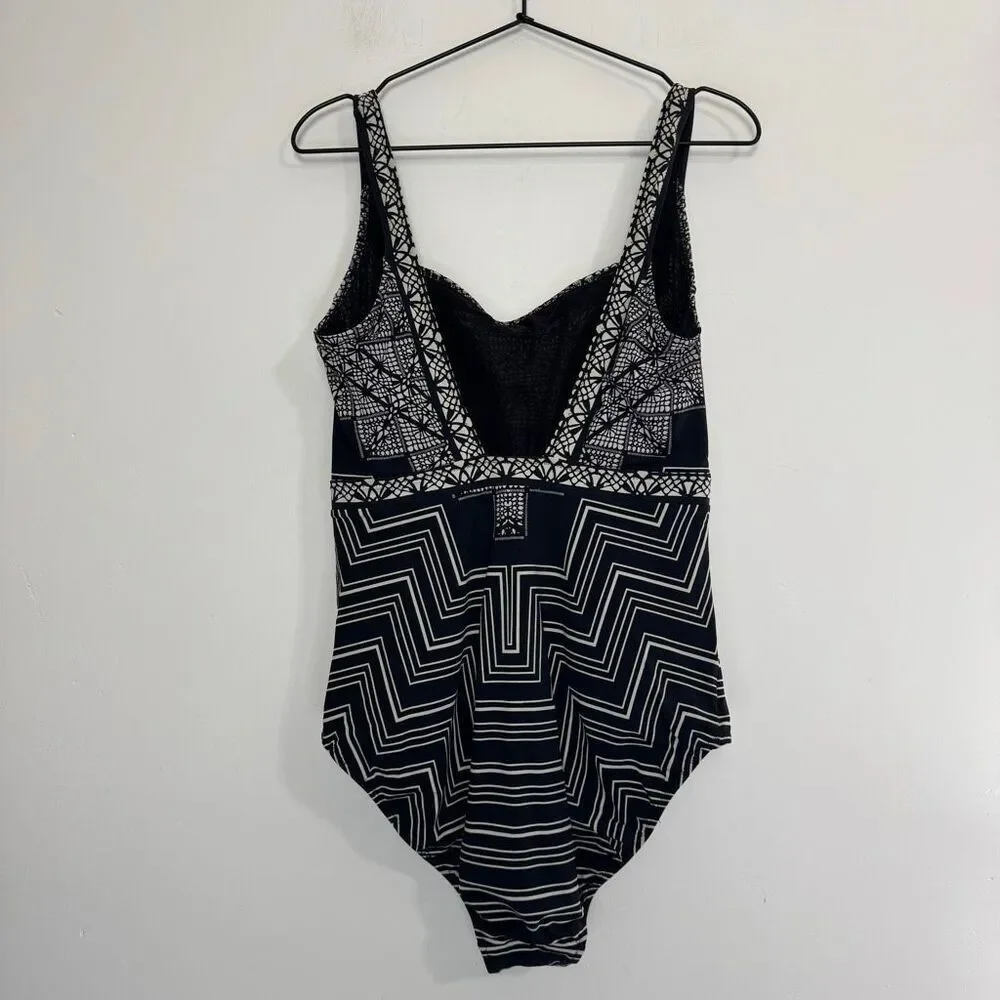 Gottex Printed Square Neck One Piece Bathing Suit 16
